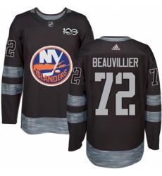 Men's Adidas New York Islanders #72 Anthony Beauvillier Authentic Black 1917-2017 100th Anniversary NHL Jersey