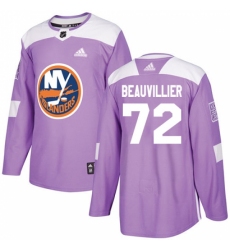 Men's Adidas New York Islanders #72 Anthony Beauvillier Authentic Purple Fights Cancer Practice NHL Jersey