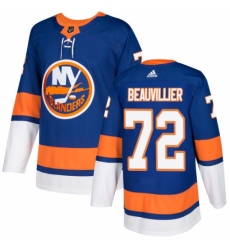 Men's Adidas New York Islanders #72 Anthony Beauvillier Authentic Royal Blue Home NHL Jersey