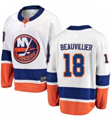 Men's New York Islanders #18 Anthony Beauvillier Fanatics Branded White Away Breakaway NHL Jersey