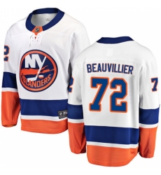 Men's New York Islanders #72 Anthony Beauvillier Fanatics Branded White Away Breakaway NHL Jersey