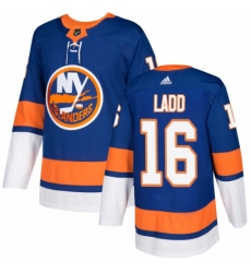 Youth Adidas New York Islanders #16 Andrew Ladd Authentic Royal Blue Home NHL Jersey