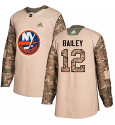 Men's Adidas New York Islanders #12 Josh Bailey Authentic Camo Veterans Day Practice NHL Jersey