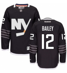 Men's Reebok New York Islanders #12 Josh Bailey Authentic Black Third NHL Jersey