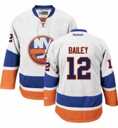 Men's Reebok New York Islanders #12 Josh Bailey Authentic White Away NHL Jersey