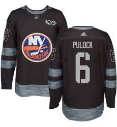Men's Adidas New York Islanders #6 Ryan Pulock Authentic Black 1917-2017 100th Anniversary NHL Jersey