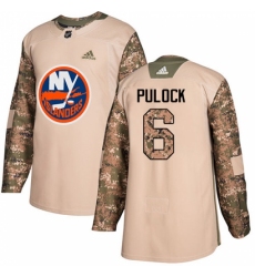 Men's Adidas New York Islanders #6 Ryan Pulock Authentic Camo Veterans Day Practice NHL Jersey