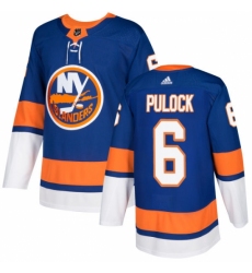 Men's Adidas New York Islanders #6 Ryan Pulock Authentic Royal Blue Home NHL Jersey