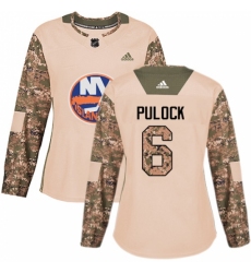 Women's Adidas New York Islanders #6 Ryan Pulock Authentic Camo Veterans Day Practice NHL Jersey