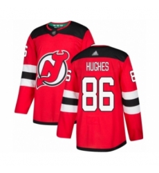 Men's New Jersey Devils #86 Jack Hughes Authentic Red Home Hockey Jersey