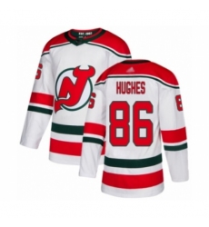 Men's New Jersey Devils #86 Jack Hughes Authentic White Alternate Hockey Jersey
