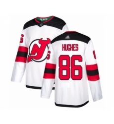 Men's New Jersey Devils #86 Jack Hughes Authentic White Away Hockey Jersey