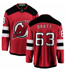 Youth New Jersey Devils #63 Jesper Bratt Fanatics Branded Red Home Breakaway NHL Jersey