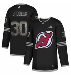 Men's Adidas New Jersey Devils #30 Martin Brodeur Black Authentic Classic Stitched NHL Jersey