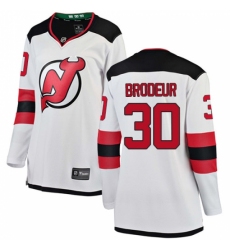 Women's New Jersey Devils #30 Martin Brodeur Fanatics Branded White Away Breakaway NHL Jersey