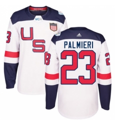 Men's Adidas Team USA #23 Kyle Palmieri Authentic White Home 2016 World Cup Ice Hockey Jersey