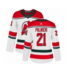 Women's Adidas New Jersey Devils #21 Kyle Palmieri Authentic White Alternate NHL Jersey