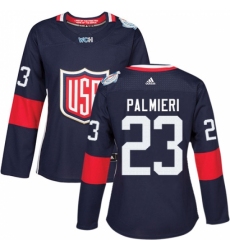 Women's Adidas Team USA #23 Kyle Palmieri Premier Navy Blue Away 2016 World Cup Hockey Jersey