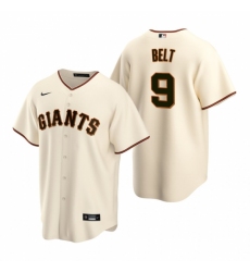 Men's Nike San Francisco Giants #9 Brandon Belt Cream Home Stitched Baseball Jersey