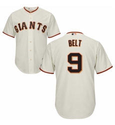 Youth Majestic San Francisco Giants #9 Brandon Belt Authentic Cream Home Cool Base MLB Jersey