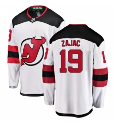 Men's New Jersey Devils #19 Travis Zajac Fanatics Branded White Away Breakaway NHL Jersey