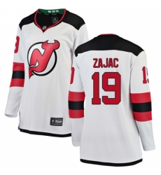 Women's New Jersey Devils #19 Travis Zajac Fanatics Branded White Away Breakaway NHL Jersey