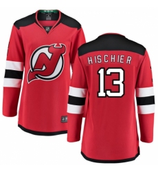 Women's New Jersey Devils #13 Nico Hischier Fanatics Branded Red Home Breakaway NHL Jersey