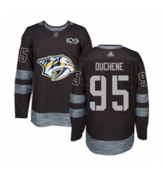 Men's Nashville Predators #95 Matt Duchene Authentic Black 1917-2017 100th Anniversary Hockey Jersey