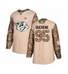 Men's Nashville Predators #95 Matt Duchene Authentic Camo Veterans Day Practice Hockey Jersey