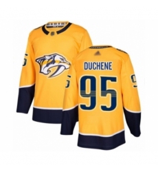 Men's Nashville Predators #95 Matt Duchene Authentic Gold Home Hockey Jersey