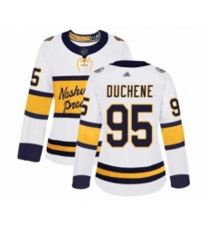 Women's Nashville Predators #95 Matt Duchene Authentic White 2020 Winter Classic Hockey Jersey