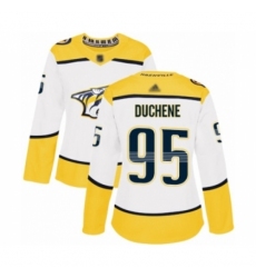 Women's Nashville Predators #95 Matt Duchene Authentic White Away Hockey Jersey