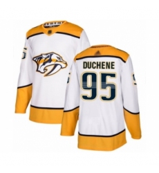 Youth Nashville Predators #95 Matt Duchene Authentic White Away Hockey Jersey