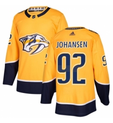 Men's Adidas Nashville Predators #92 Ryan Johansen Authentic Gold Home NHL Jersey