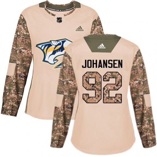 Women's Adidas Nashville Predators #92 Ryan Johansen Authentic Camo Veterans Day Practice NHL Jersey Women's Adidas Nashville Predators #92 Ryan Johansen Authentic Camo Veterans Day Practice NHL Jersey