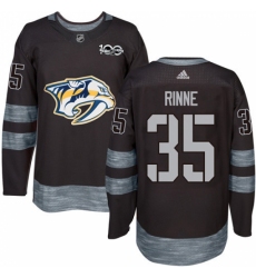 Men's Adidas Nashville Predators #35 Pekka Rinne Authentic Black 1917-2017 100th Anniversary NHL Jersey