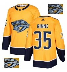 Men's Adidas Nashville Predators #35 Pekka Rinne Authentic Gold Fashion Gold NHL Jersey