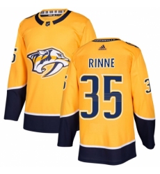 Men's Adidas Nashville Predators #35 Pekka Rinne Authentic Gold Home NHL Jersey