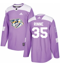 Men's Adidas Nashville Predators #35 Pekka Rinne Authentic Purple Fights Cancer Practice NHL Jersey