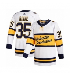 Men's Nashville Predators #35 Pekka Rinne Authentic White 2020 Winter Classic Hockey Jersey