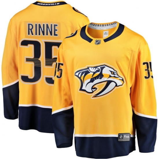 Men's Nashville Predators #35 Pekka Rinne Fanatics Branded Gold Home Breakaway NHL Jersey Men's Nashville Predators #35 Pekka Rinne Fanatics Branded Gold Home Breakaway NHL Jersey