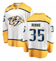 Men's Nashville Predators #35 Pekka Rinne Fanatics Branded White Away Breakaway NHL Jersey