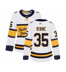 Women's Nashville Predators #35 Pekka Rinne Authentic White 2020 Winter Classic Hockey Jersey