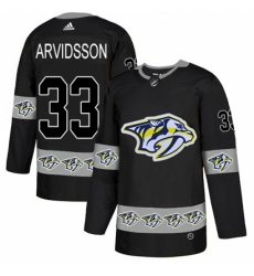 Men's Adidas Nashville Predators #33 Viktor Arvidsson Authentic Black Team Logo Fashion NHL Jersey