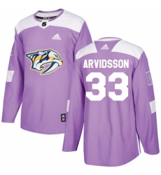 Men's Adidas Nashville Predators #33 Viktor Arvidsson Authentic Purple Fights Cancer Practice NHL Jersey