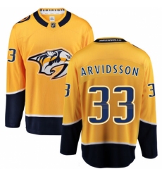 Men's Nashville Predators #33 Viktor Arvidsson Fanatics Branded Gold Home Breakaway NHL Jersey