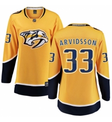 Women's Nashville Predators #33 Viktor Arvidsson Fanatics Branded Gold Home Breakaway NHL Jersey