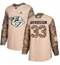 Youth Adidas Nashville Predators #33 Viktor Arvidsson Authentic Camo Veterans Day Practice NHL Jersey