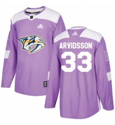 Youth Adidas Nashville Predators #33 Viktor Arvidsson Authentic Purple Fights Cancer Practice NHL Jersey