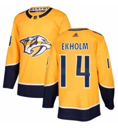 Men's Adidas Nashville Predators #14 Mattias Ekholm Authentic Gold Home NHL Jersey